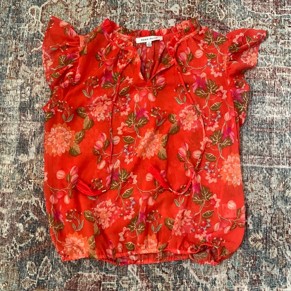 Rose+Olive cap sleeve blouse
